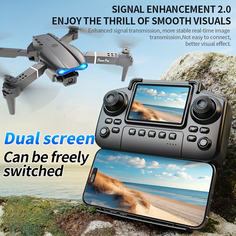 E99 PRO MAX: 듀얼 HD 카메라, 화면이 있는 - Drone Battery Case 리뷰 및 가격